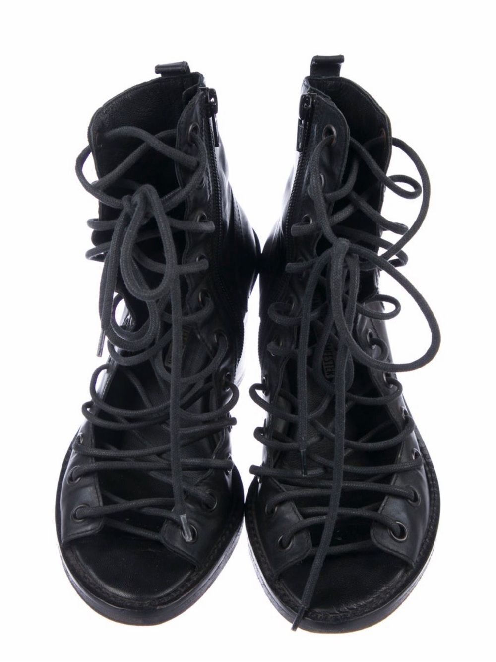 Ann Demeulemeester Leather Gladiator Lace-Up Boots Size: 6/IT 36